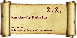 Kendeffy Katalin névjegykártya