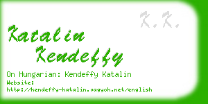 katalin kendeffy business card